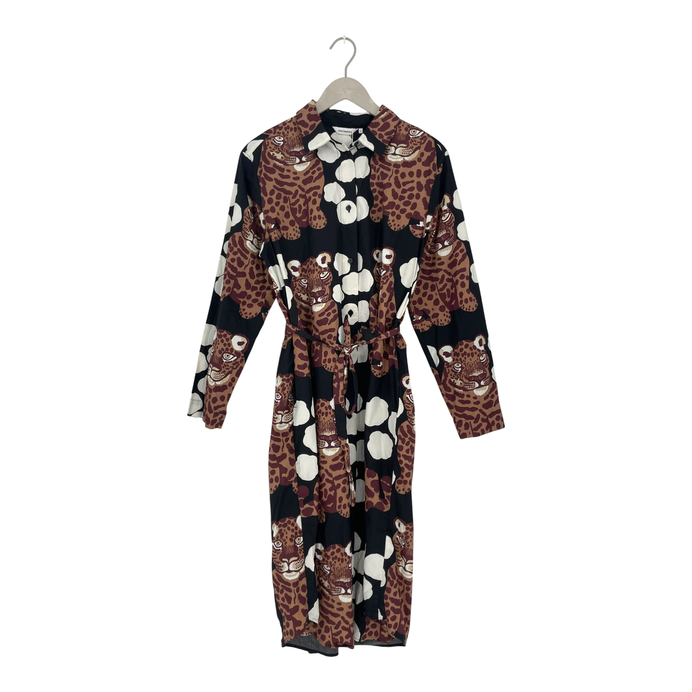 Marimekko viivain button up dress, leopard | woman 40