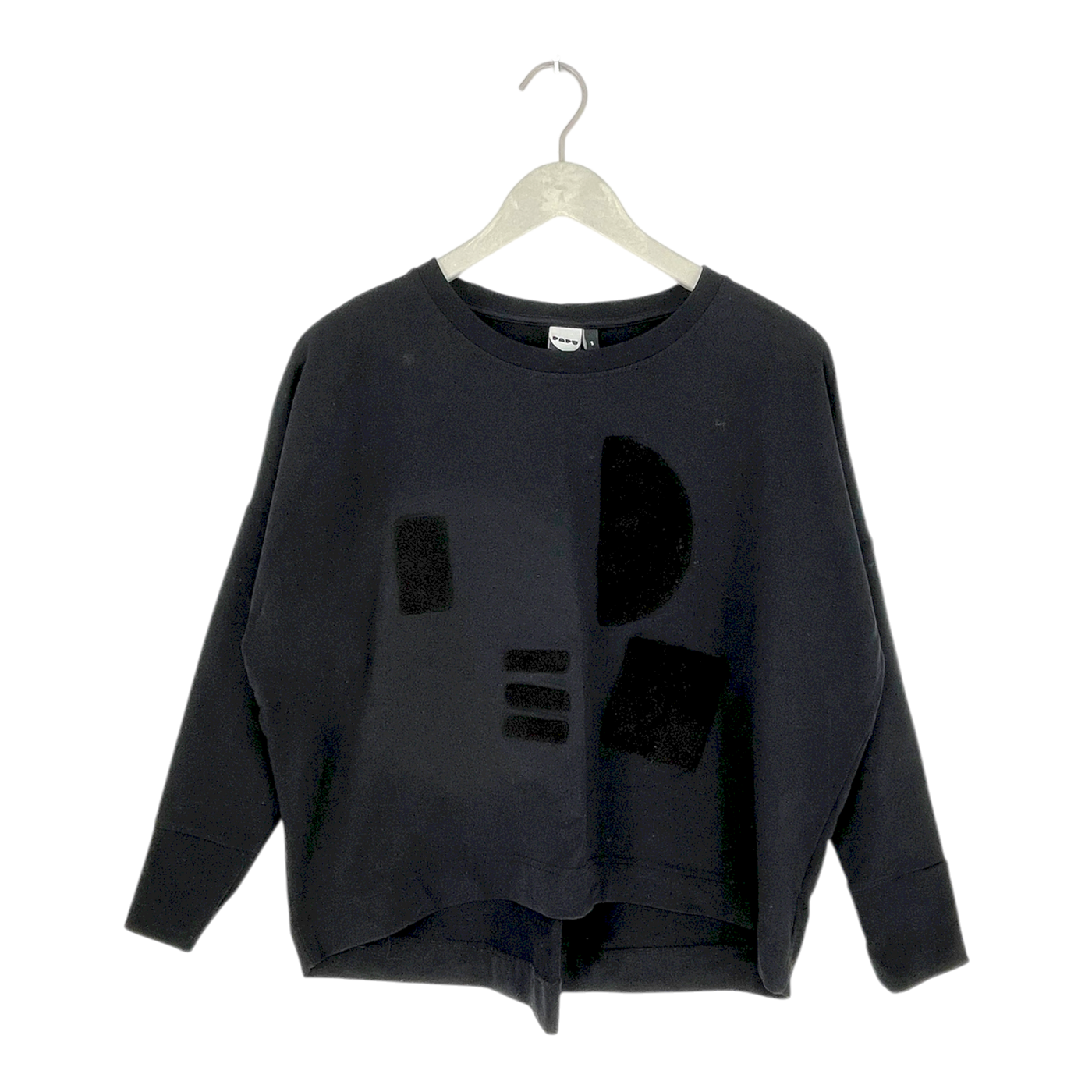 Papu logo sweatshirt, black | woman s
