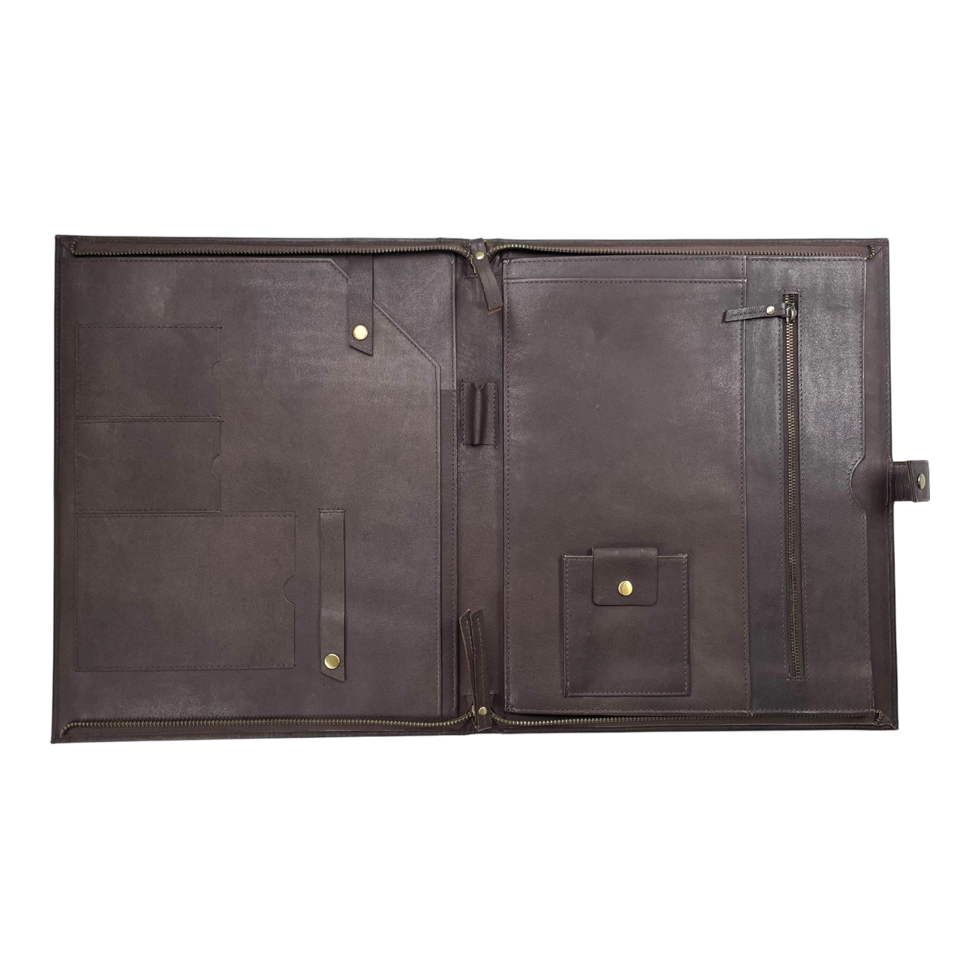Holzrichter leather laptop sleeve, cocoa brown