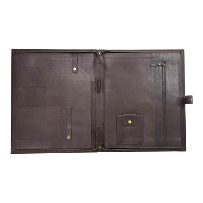 Holzrichter leather laptop sleeve, cocoa brown