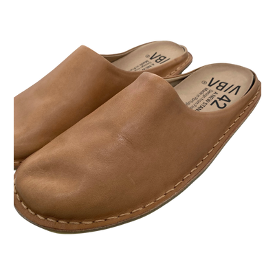 VIBAe Roma leather slippers, fawn tan | 42