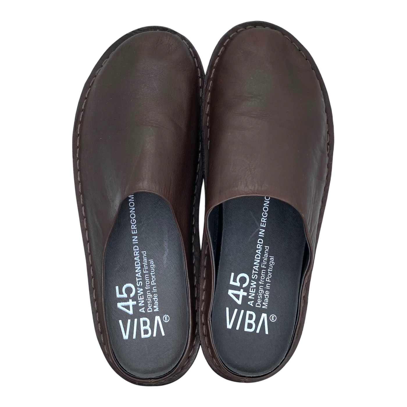 VIBAe Roma leather slippers, cocoa brown | 45