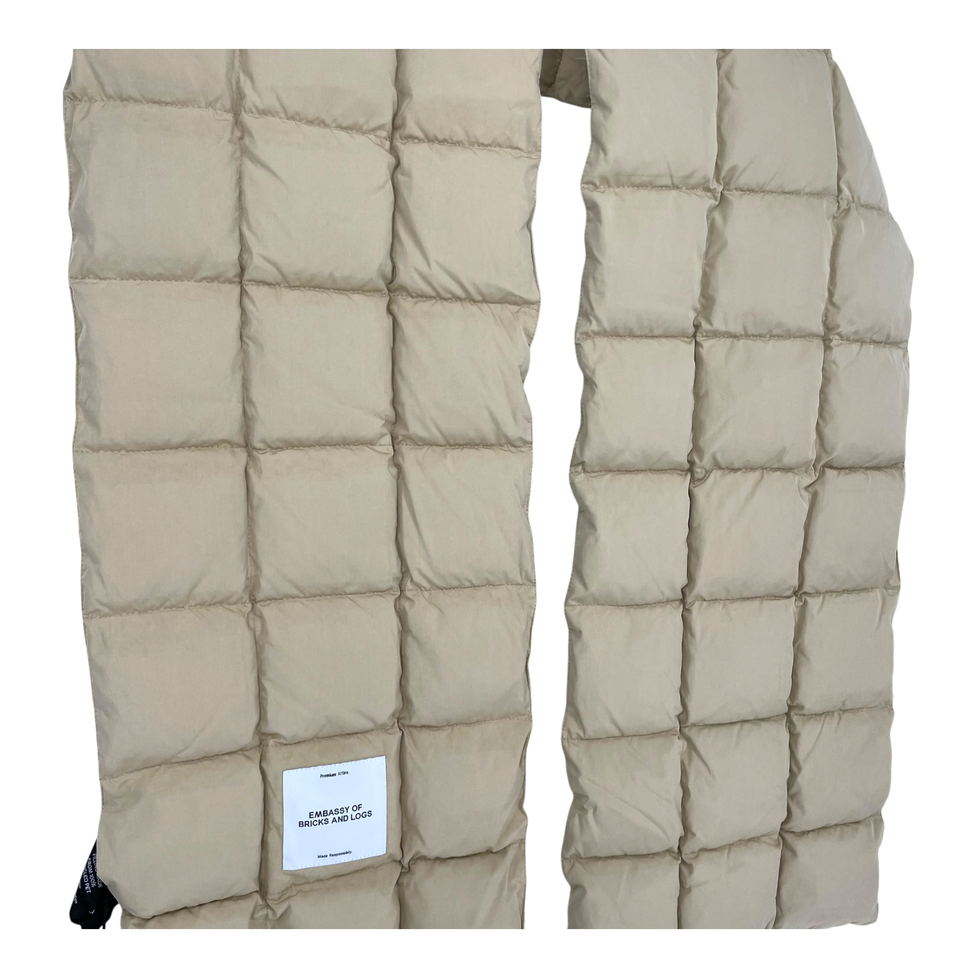 Embassy of Bricks and Logs dubbo puffer scarf, sand