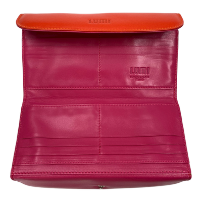 LUMI sylvi maxi trifold wallet, red / pink