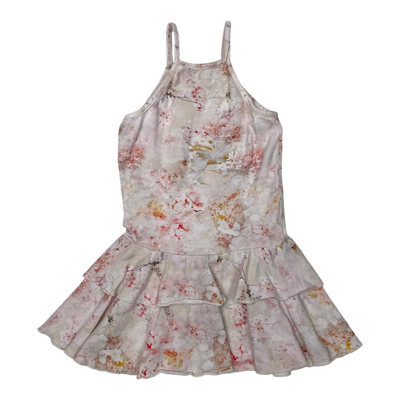 Gugguu spagetti frilla dress, flower | 92cm