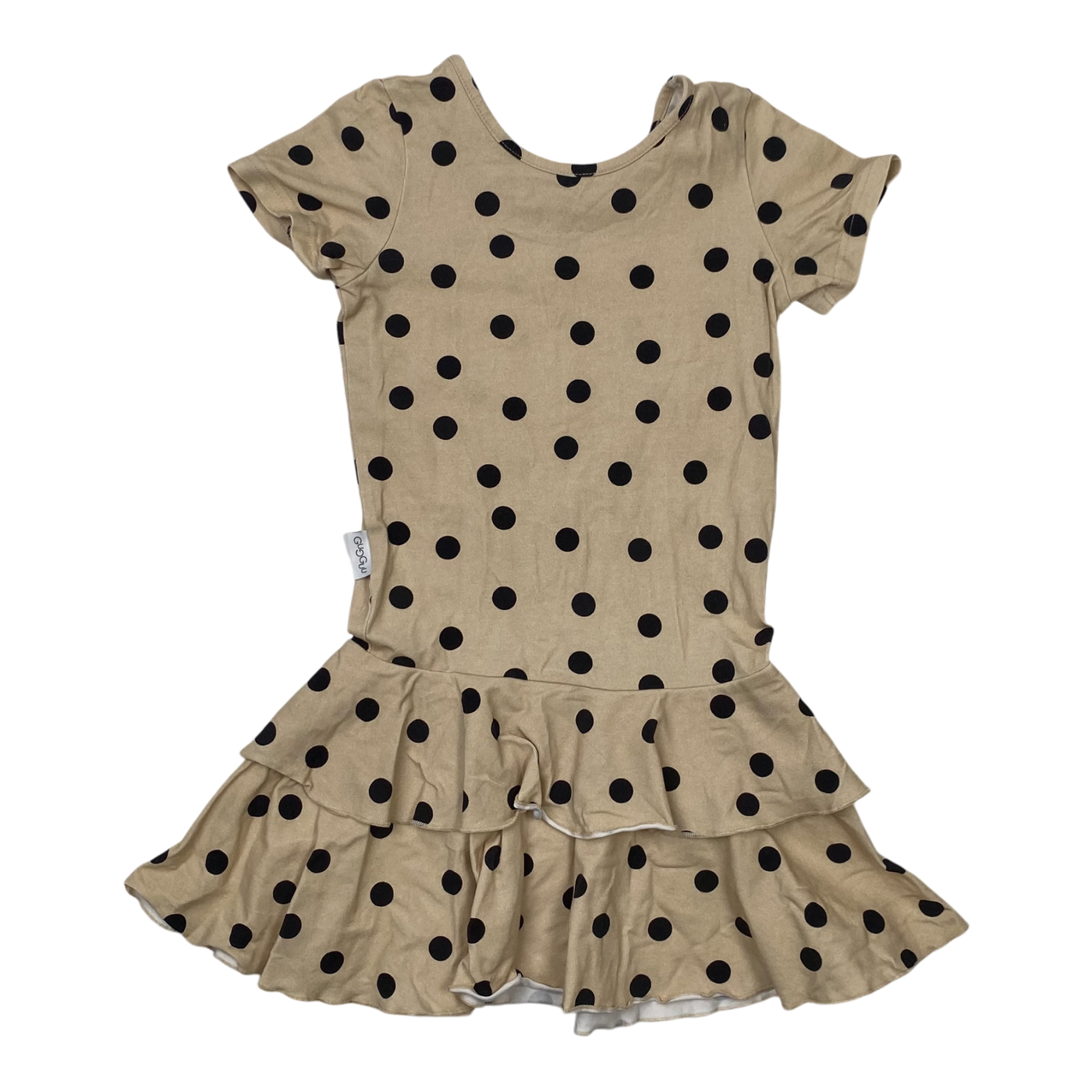 Gugguu frill polka dress, beige | 122cm