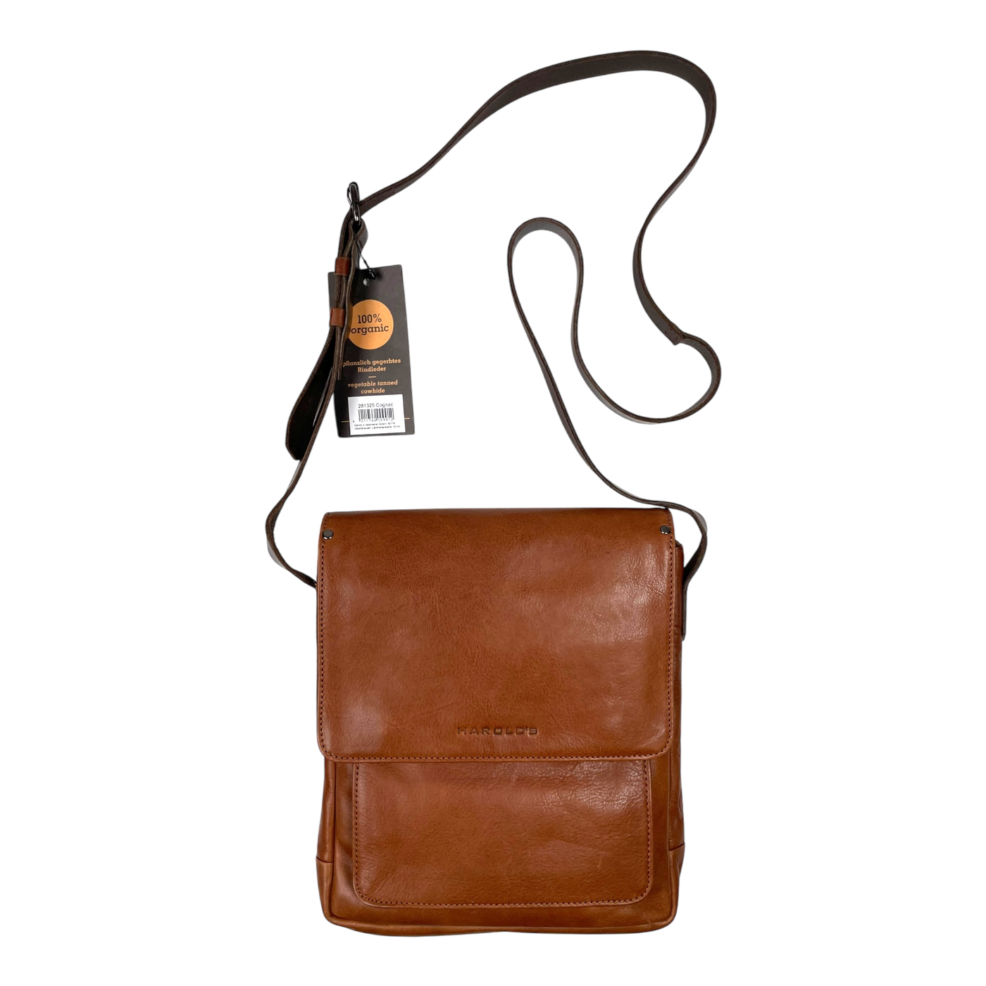 Harold's Bags ivy lane tablet messenger bag small, cognac