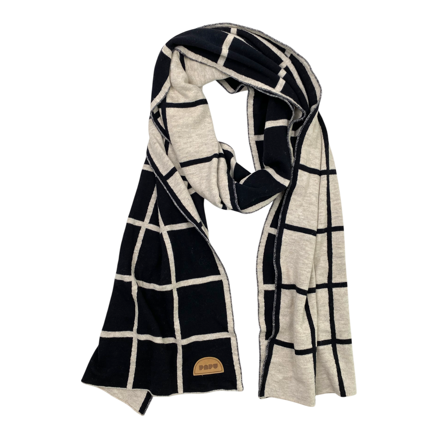 Papu knitted scarf, squares