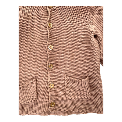 Metsola knitted cardigan, coffee | 98/104cm