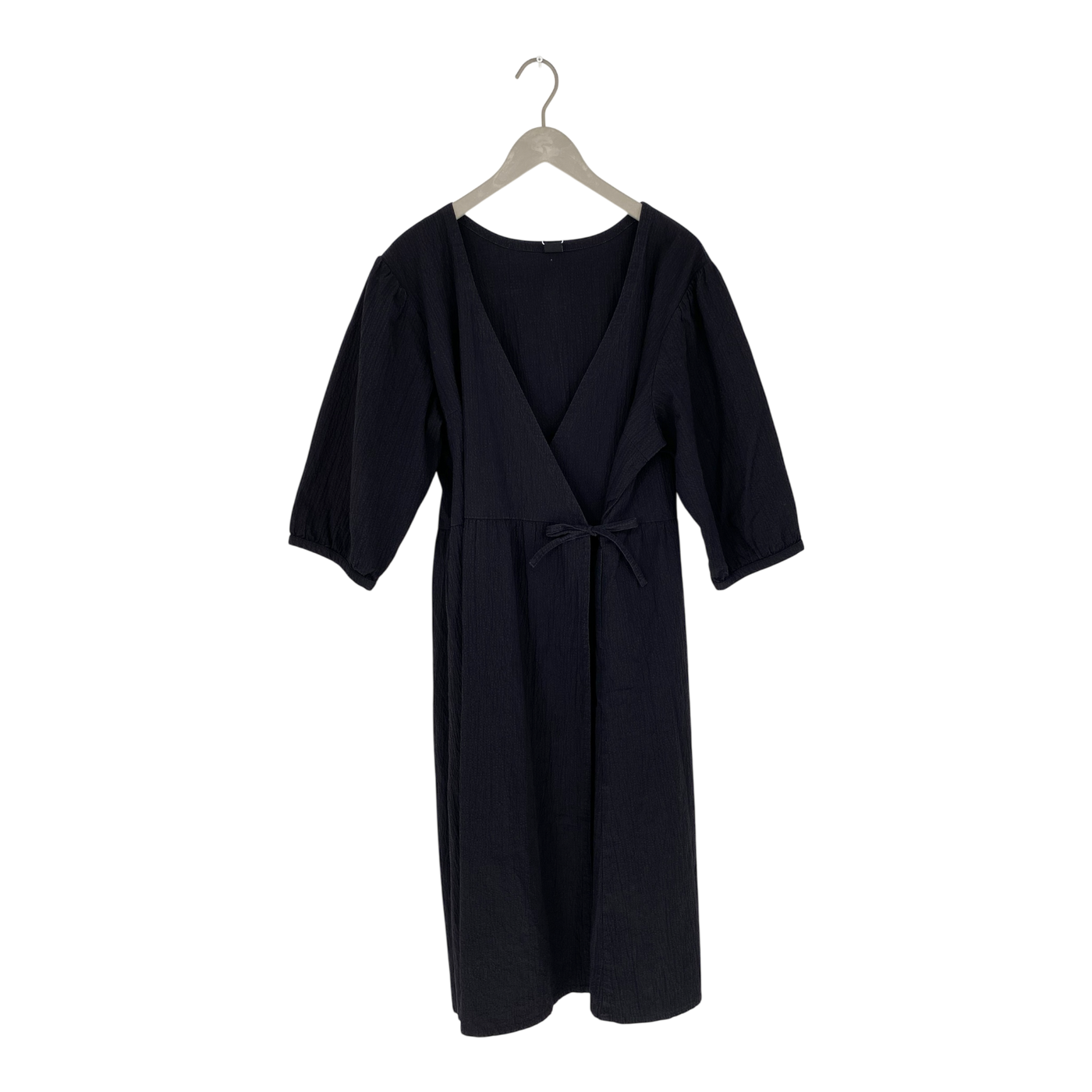 R-Collection woven wrap dress, black | woman XL