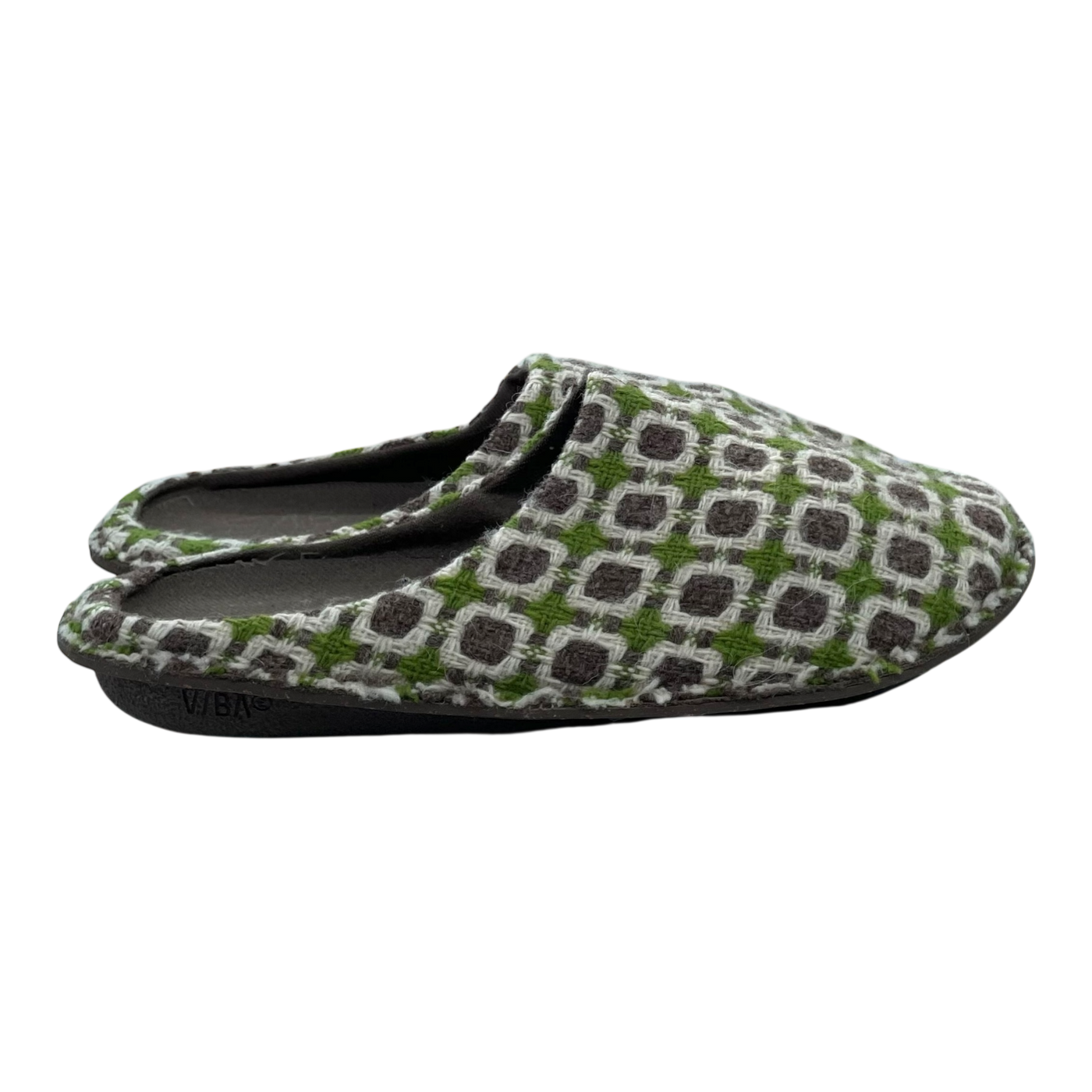 VIBAe Roma wool slippers, green/brown | 45