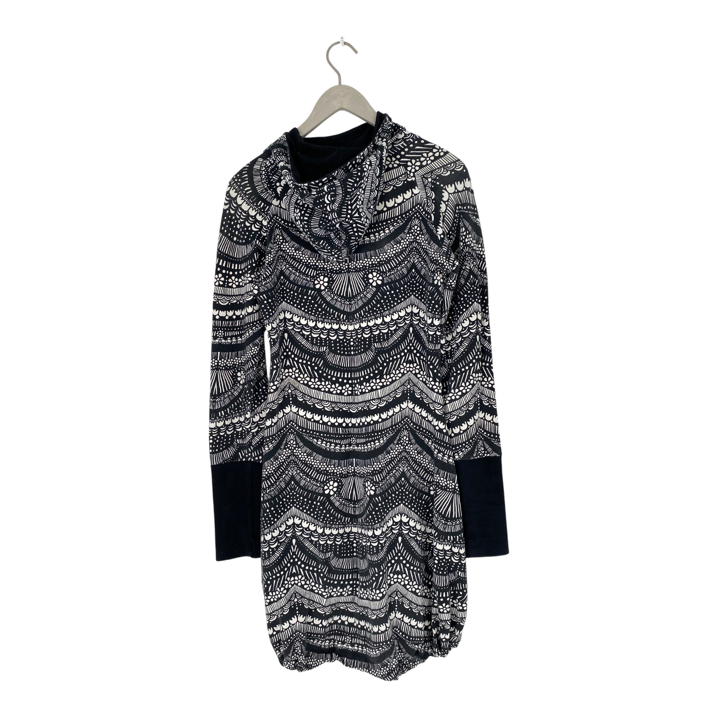 Ommellinen hoodie tunic, black / white | woman M