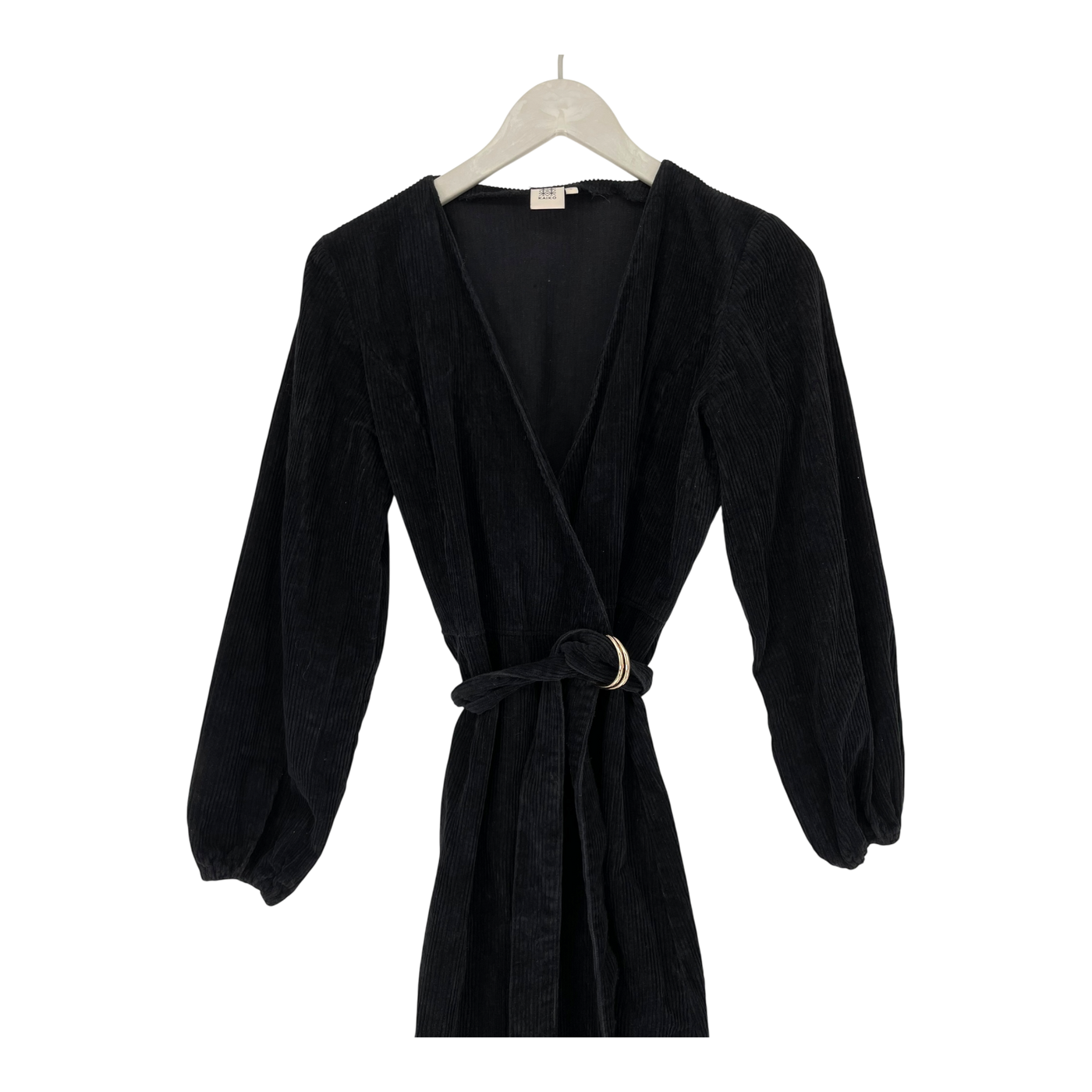 Kaiko corduroy wrap dress, black | woman S