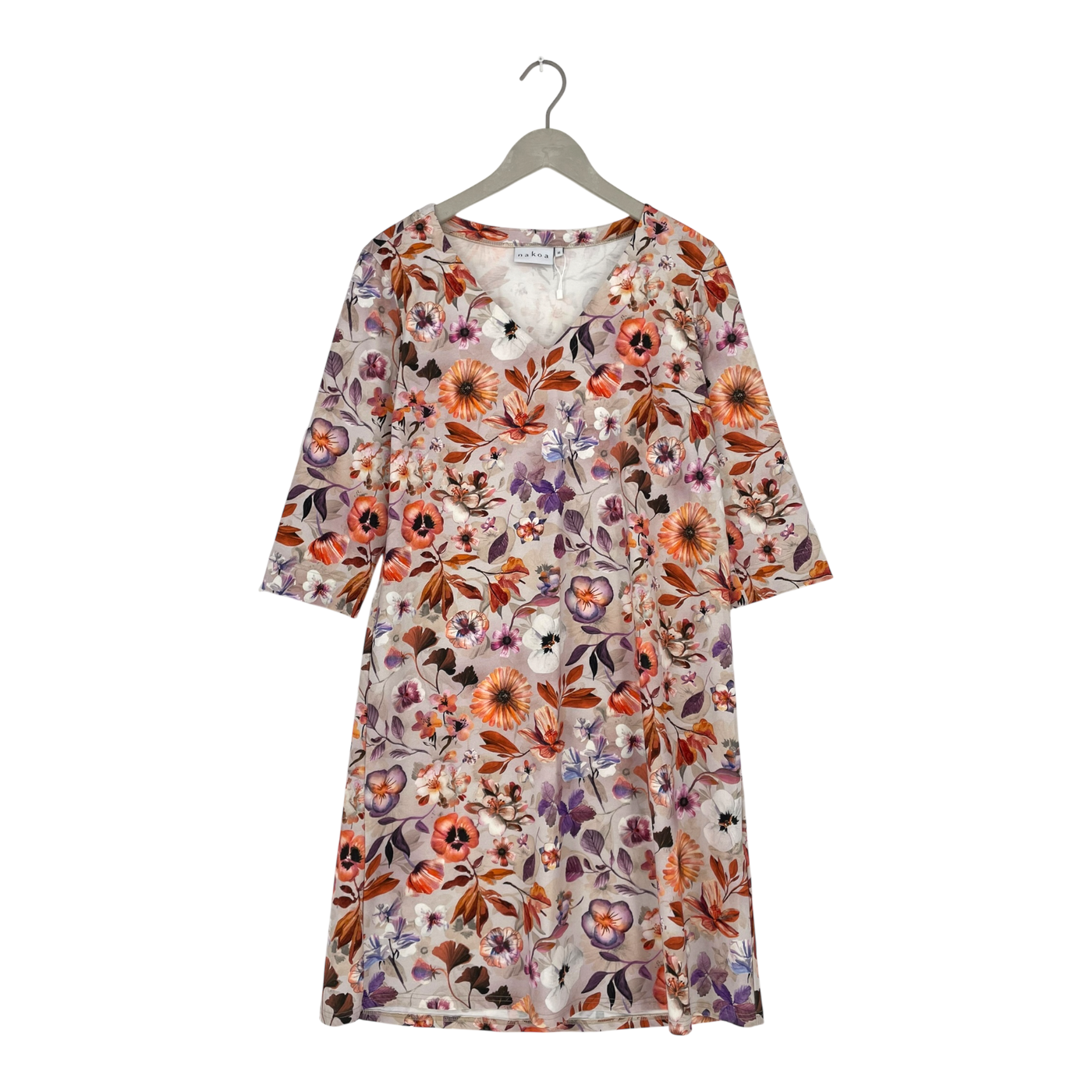 Nakoa belted dress, peach flower | woman M