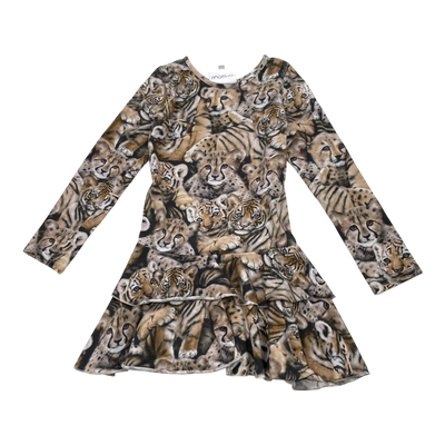 Gugguu frilla dress, animal | 104cm