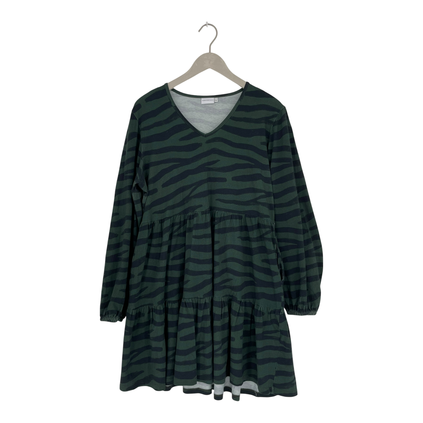 Versonpuoti frill tunic dress, green zebra | woman XXL