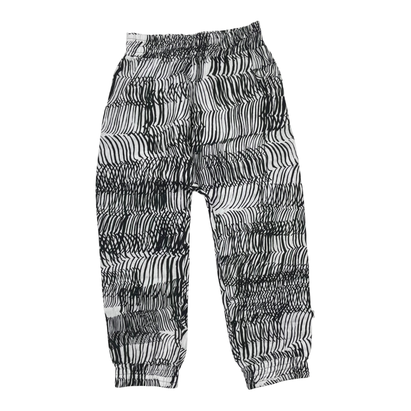 Papu linen pants, white & black | 122/128cm