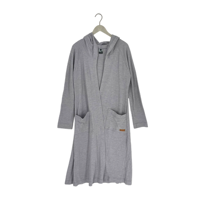 Ommellinen merino long cardigan, grey | woman XXL