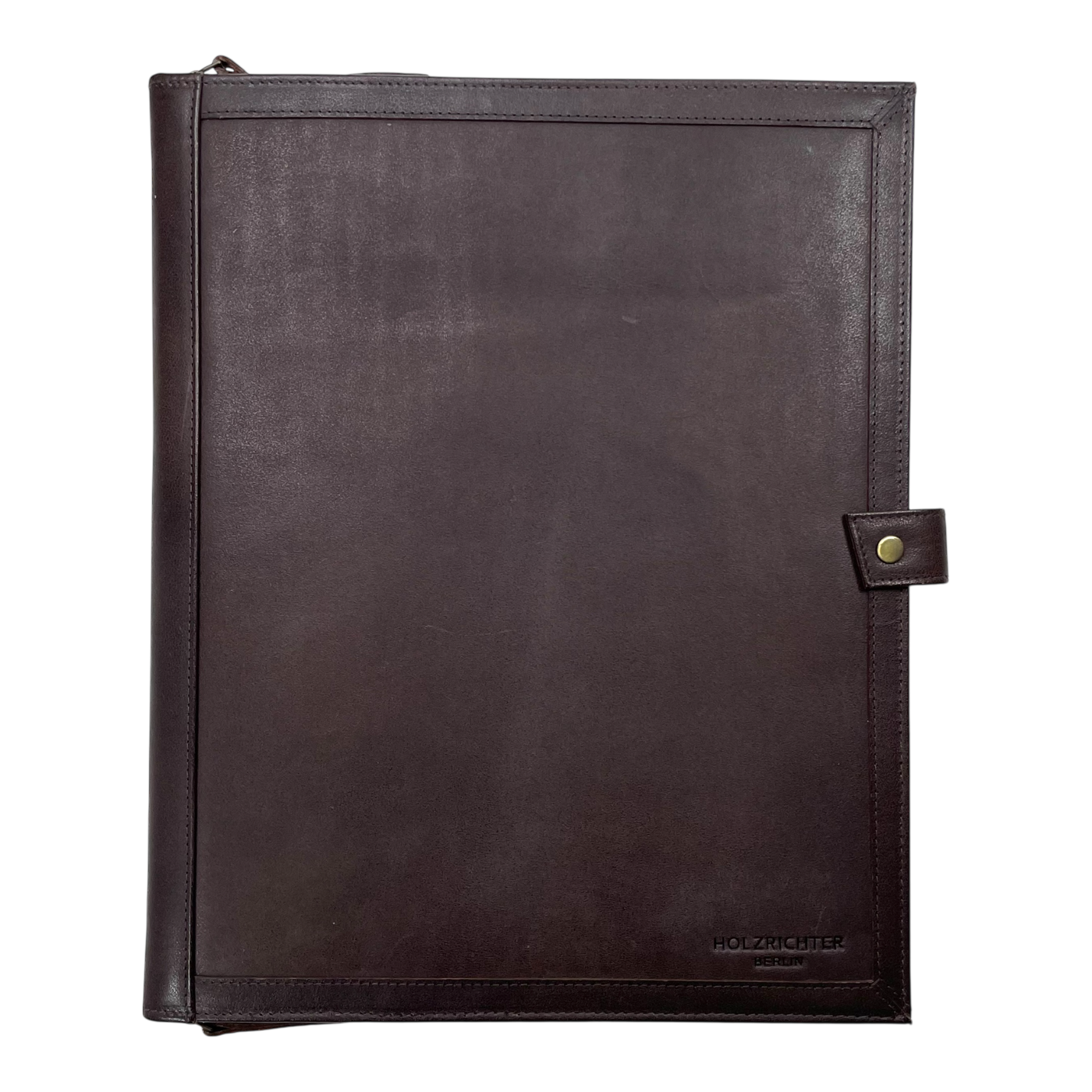 Holzrichter leather laptop sleeve, cocoa brown