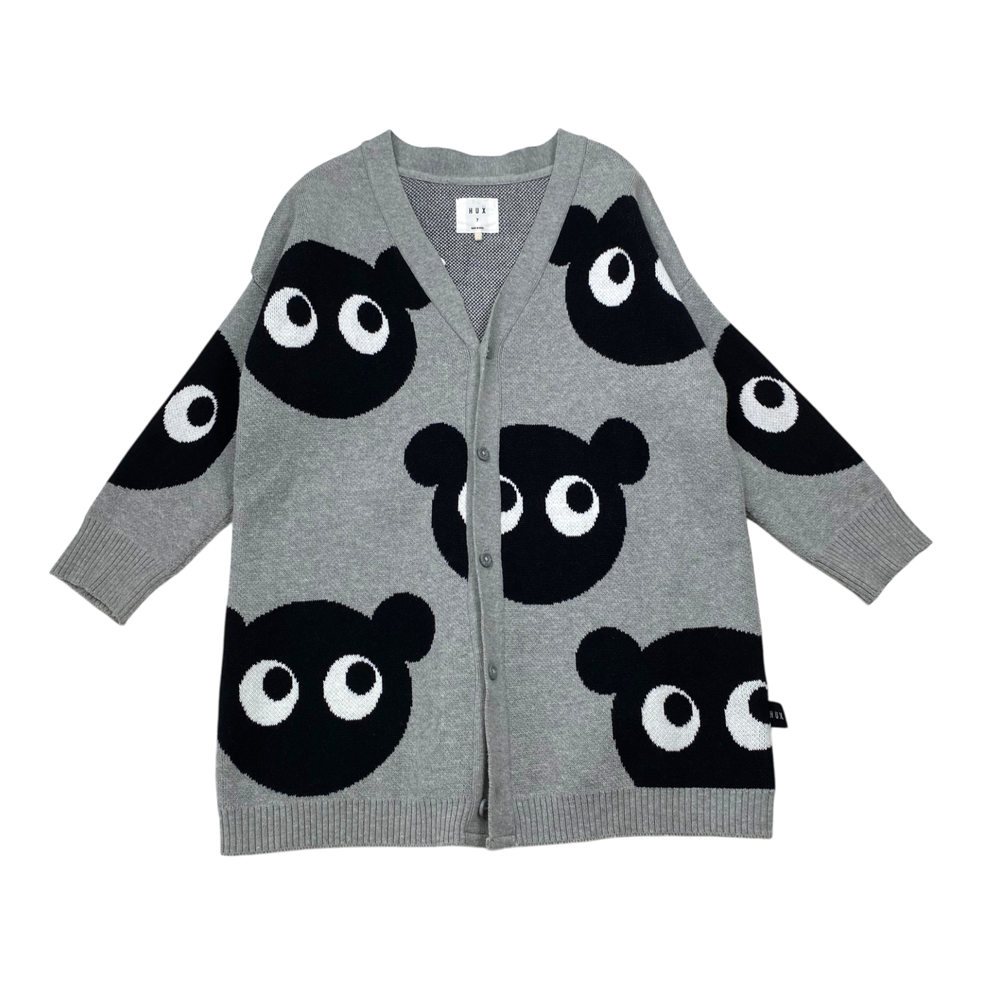 Huxbaby long knit cardigan, grey | 7y
