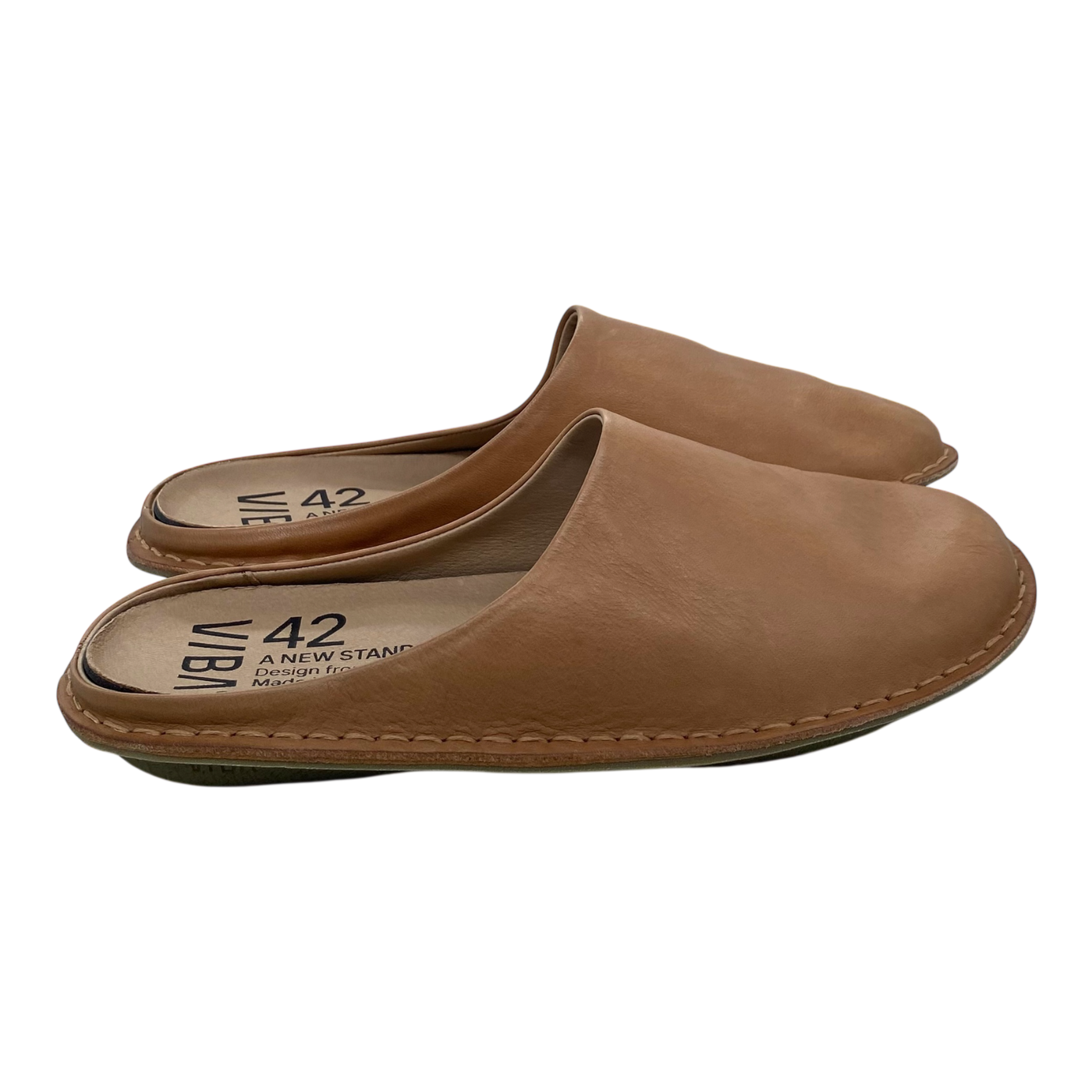 VIBAe Roma leather slippers, fawn tan | 42