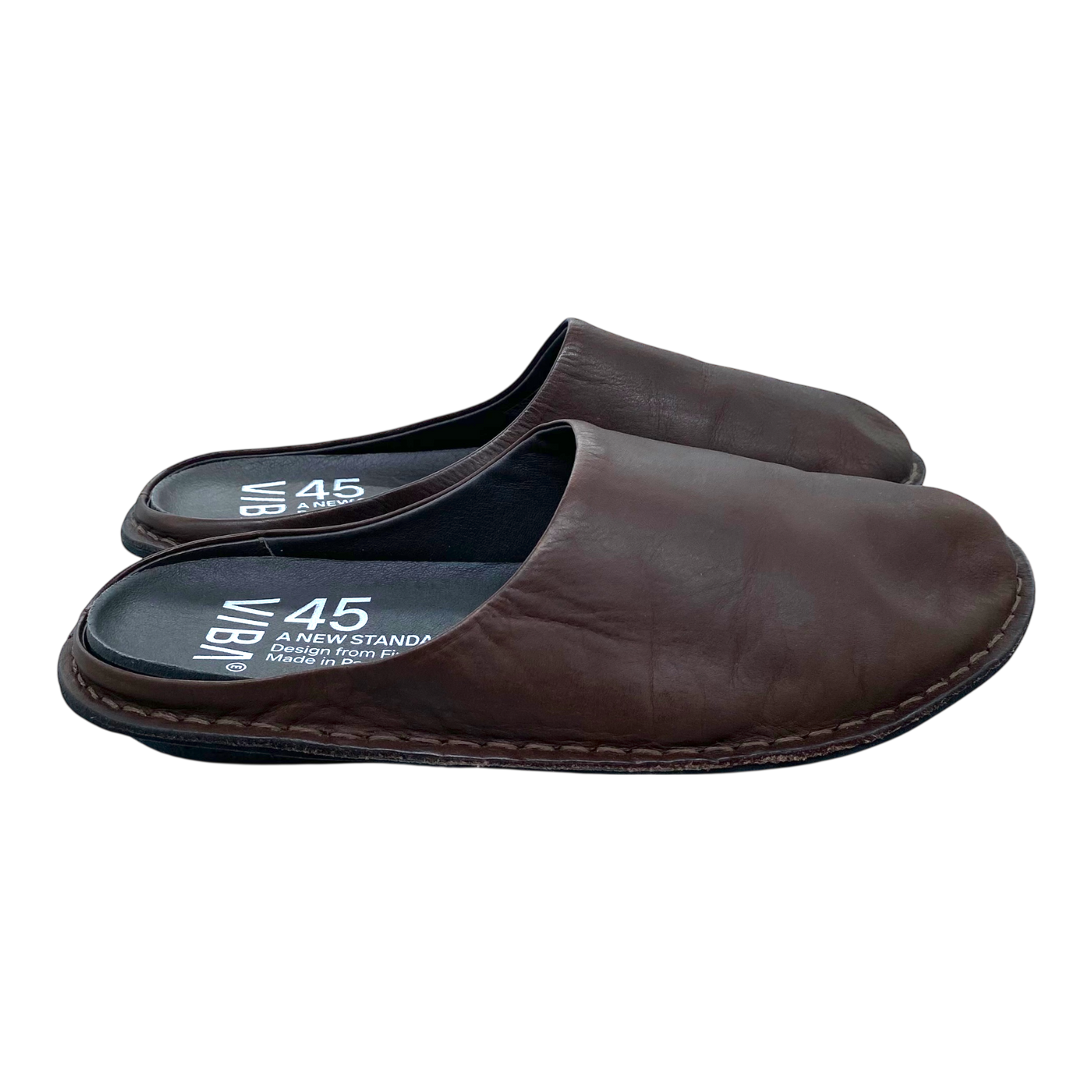VIBAe Roma leather slippers, cocoa brown | 45
