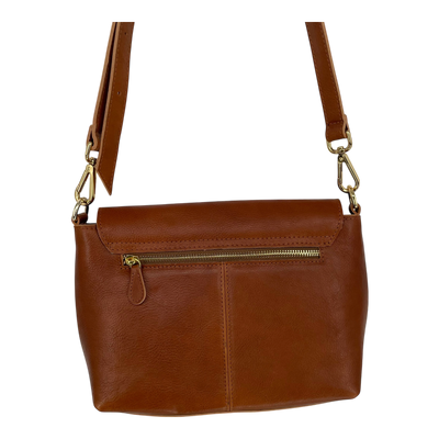 Holzrichter leather shoulder bag, caramel