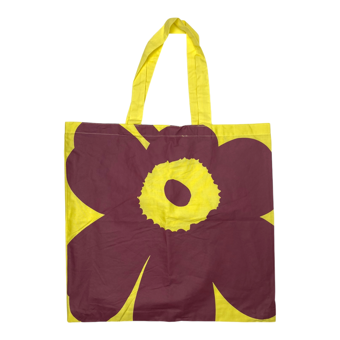 Marimekko canvas logo bag, yellow | onesize