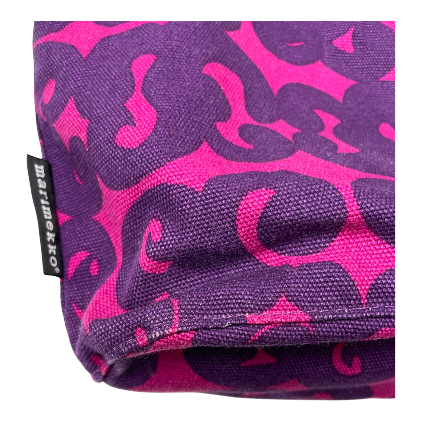 Marimekko canvas bag, pink and purple | one size