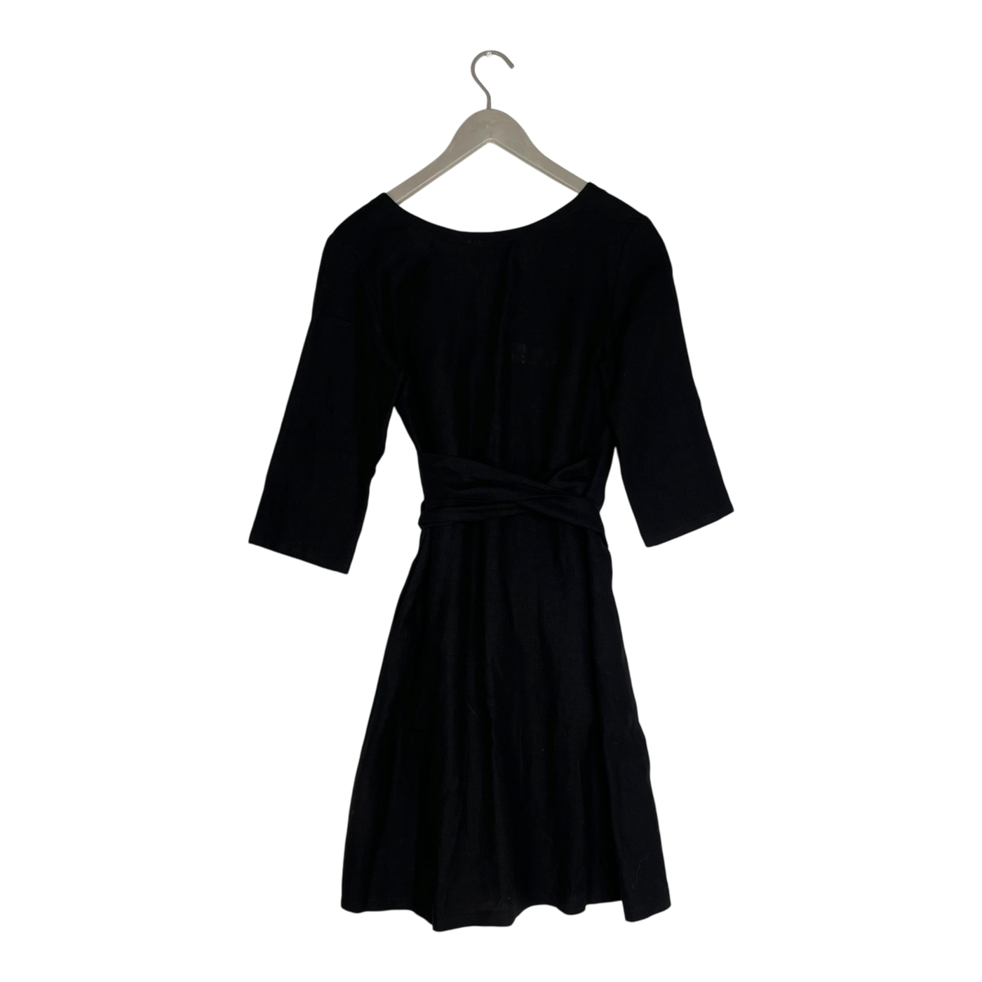 Nakoa linen wrap dress, black | woman XS