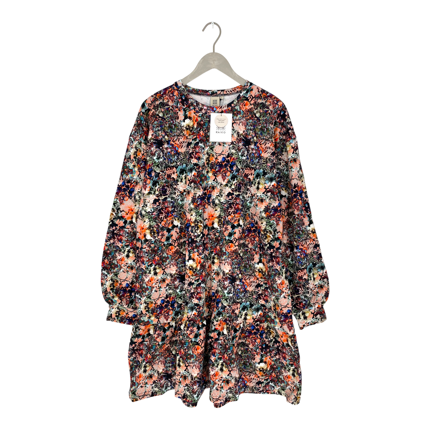 Kaiko ruffle sweat dress, blooming forest | woman XL