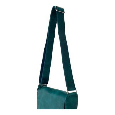 Harold's Bags leather messenger bag upend small, turquoise
