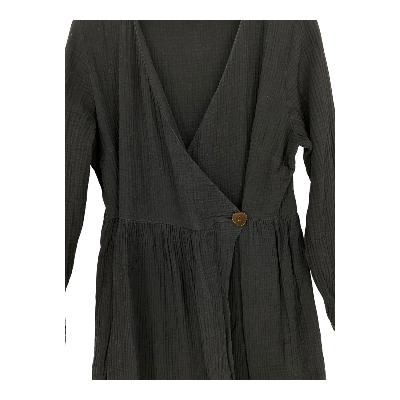 Kaiko muslin wrap dress, black | woman M