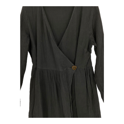 Kaiko muslin wrap dress, black | woman M