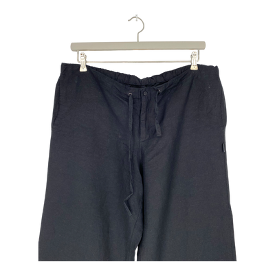R-Collection linen blend pants, black  | woman XL