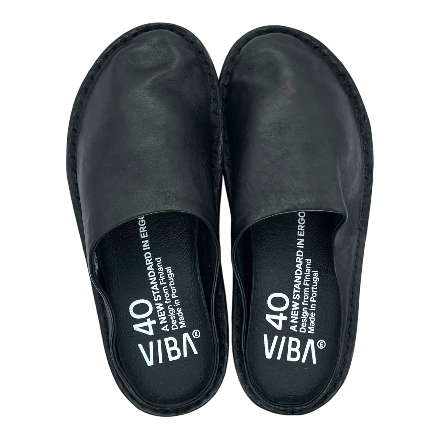 VIBAe Roma leather slippers, preto black | 40