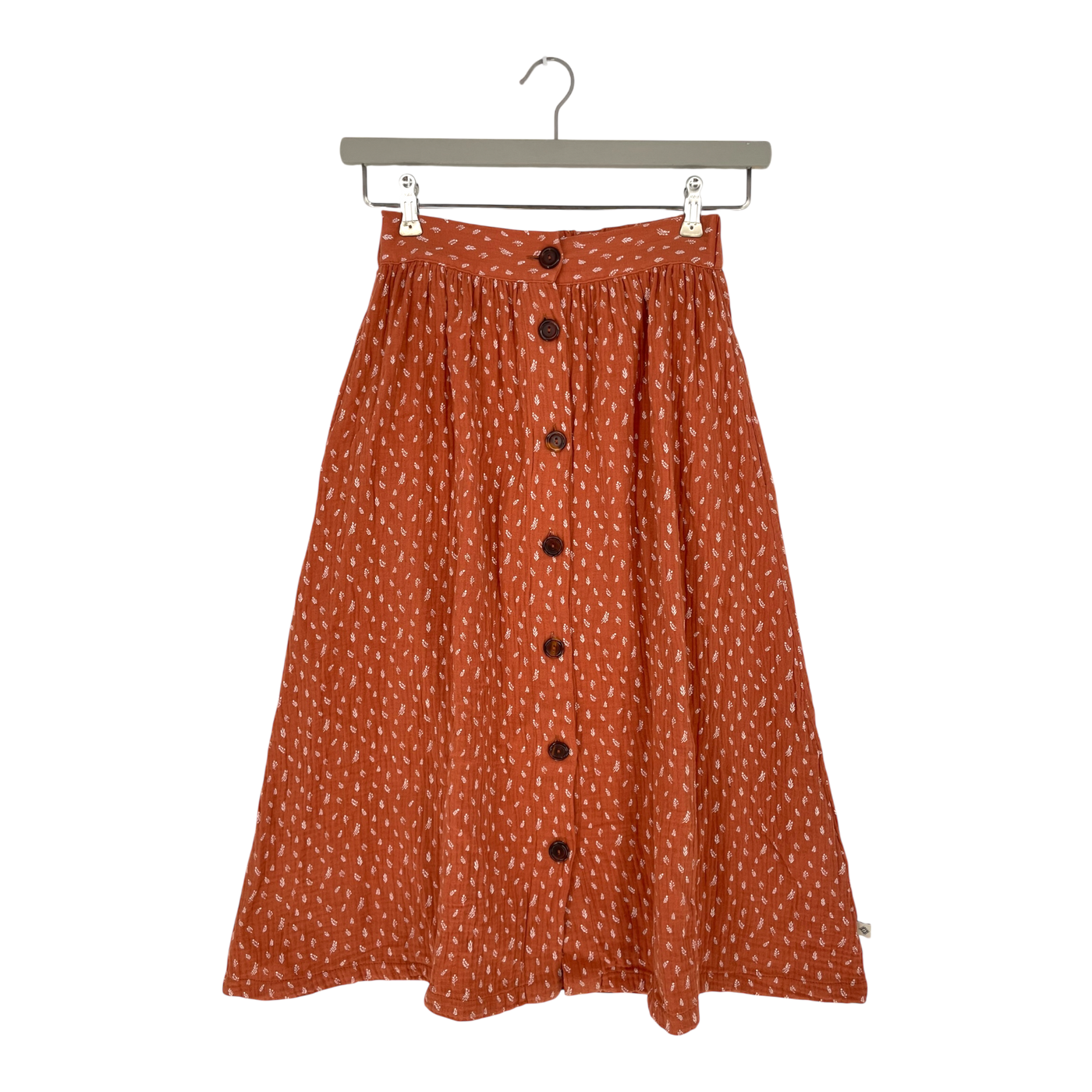 Kaiko muslin button skirt, vintage leaf | woman XS