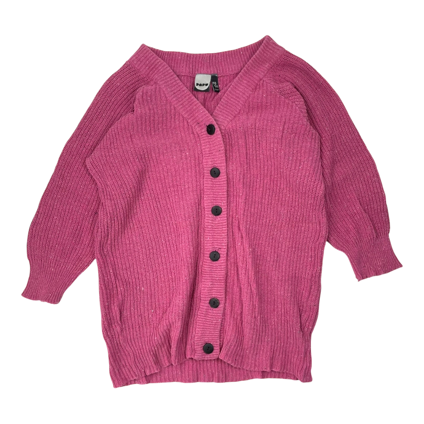 Papu long knitted cardigan, hot pink | 110/116cm