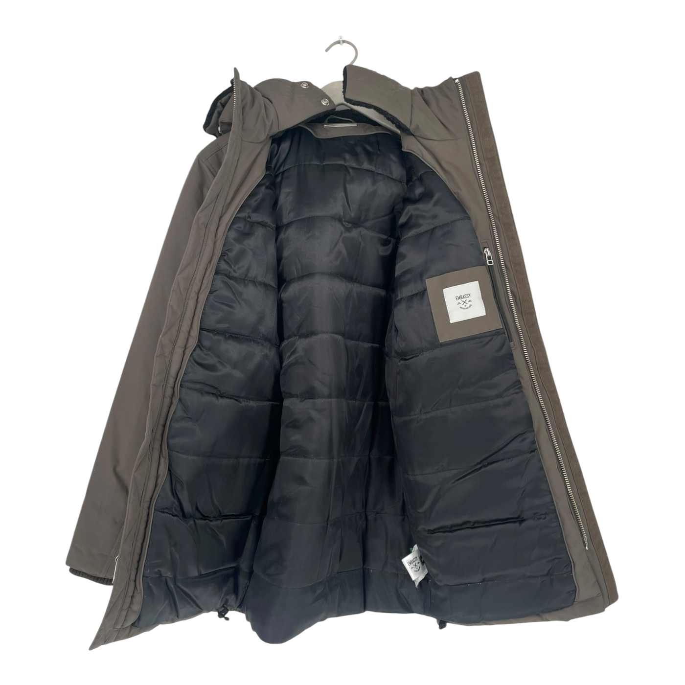 Embassy of Bricks and Logs parka, dark olive | unisex M