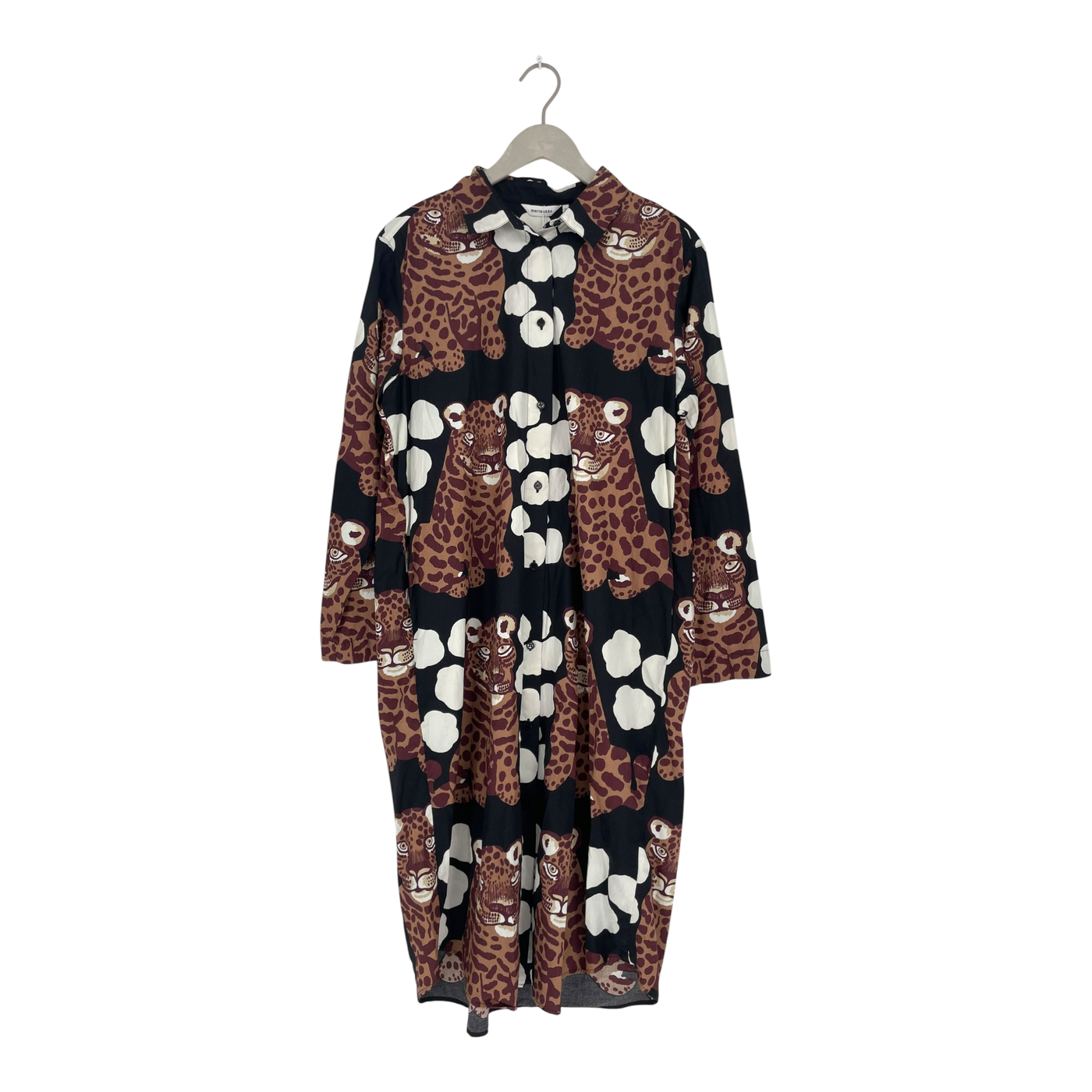 Marimekko viivain button up dress, leopard | woman 40