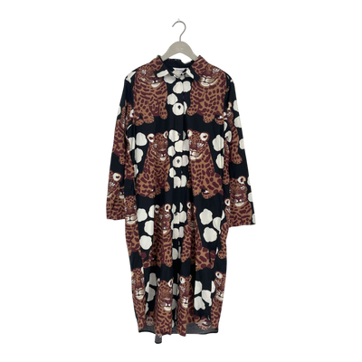 Marimekko viivain button up dress, leopard | woman 40