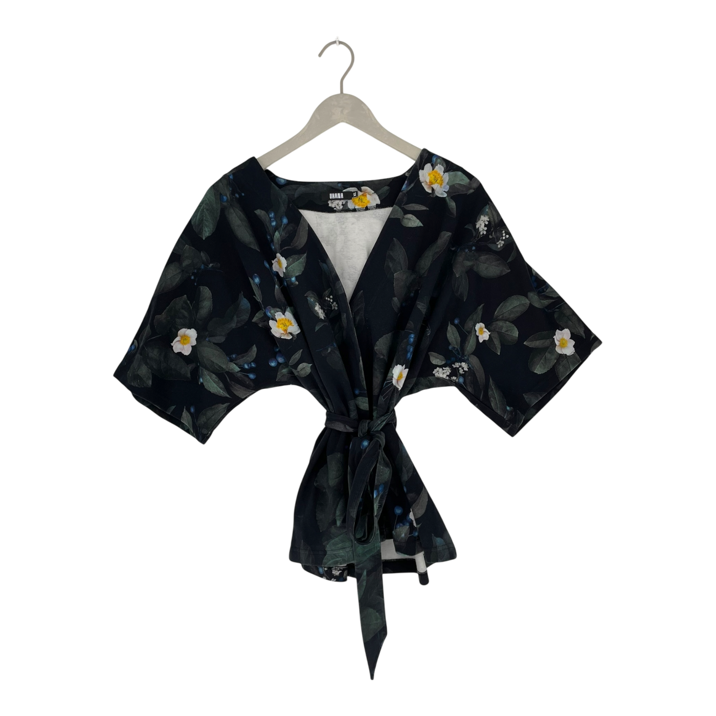 Uhana wrap shirt, flowers | woman XL