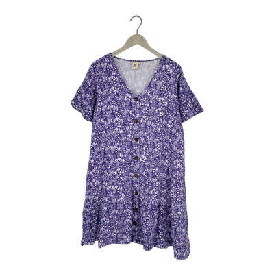 Kaiko muslin frill button dress, royal blue | woman XL