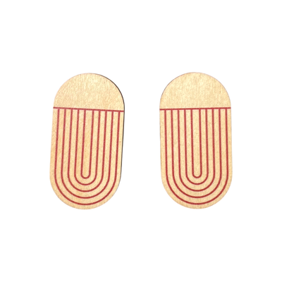 Yo Zen plywood earrings, wooden