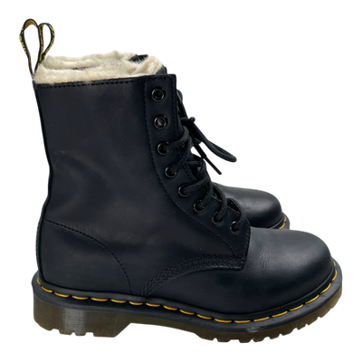 Dr. Martens 1460 serena collar faux fur boots, black | 38