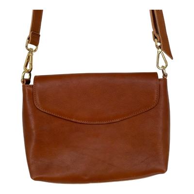 Holzrichter leather shoulder bag, caramel