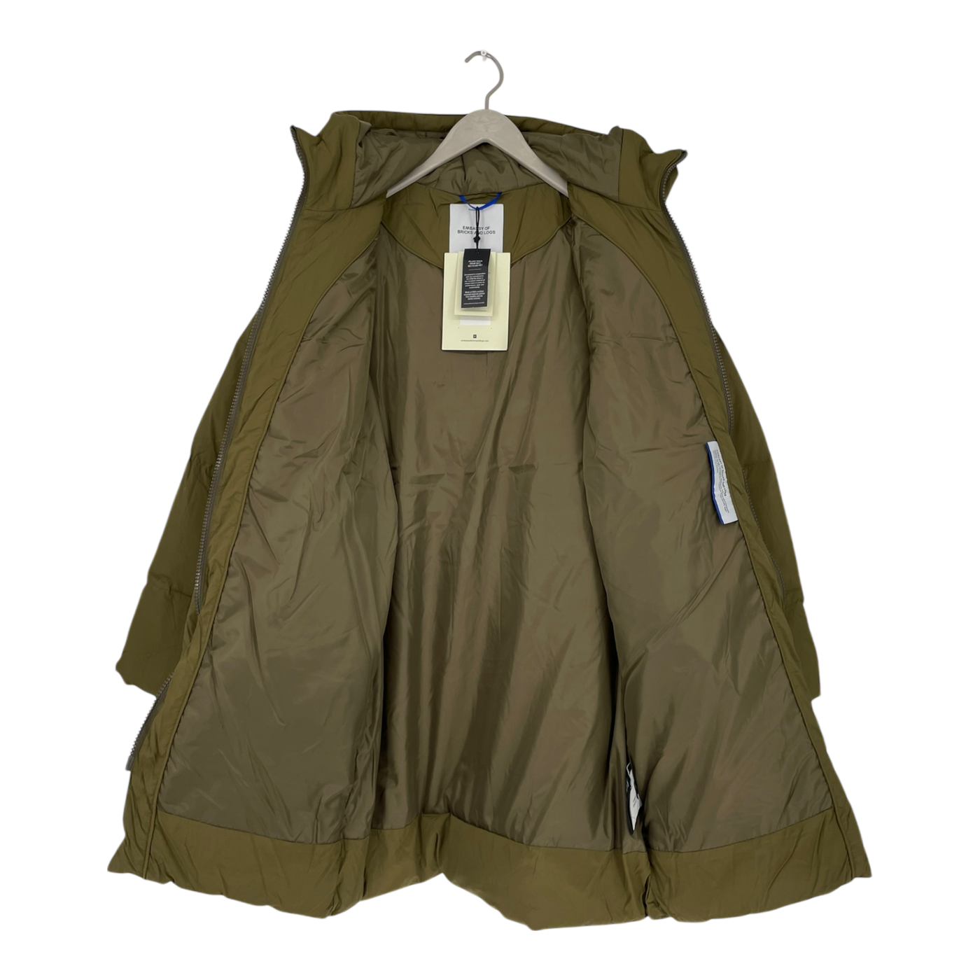 Embassy of Bricks and Logs fargo puffer jacket, olive | unisex S