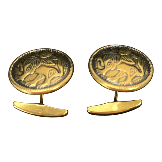 Kalevala Koru aurinkoleijona cufflinks, bronze