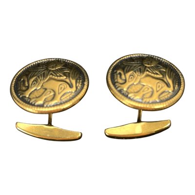Kalevala Koru aurinkoleijona cufflinks, bronze