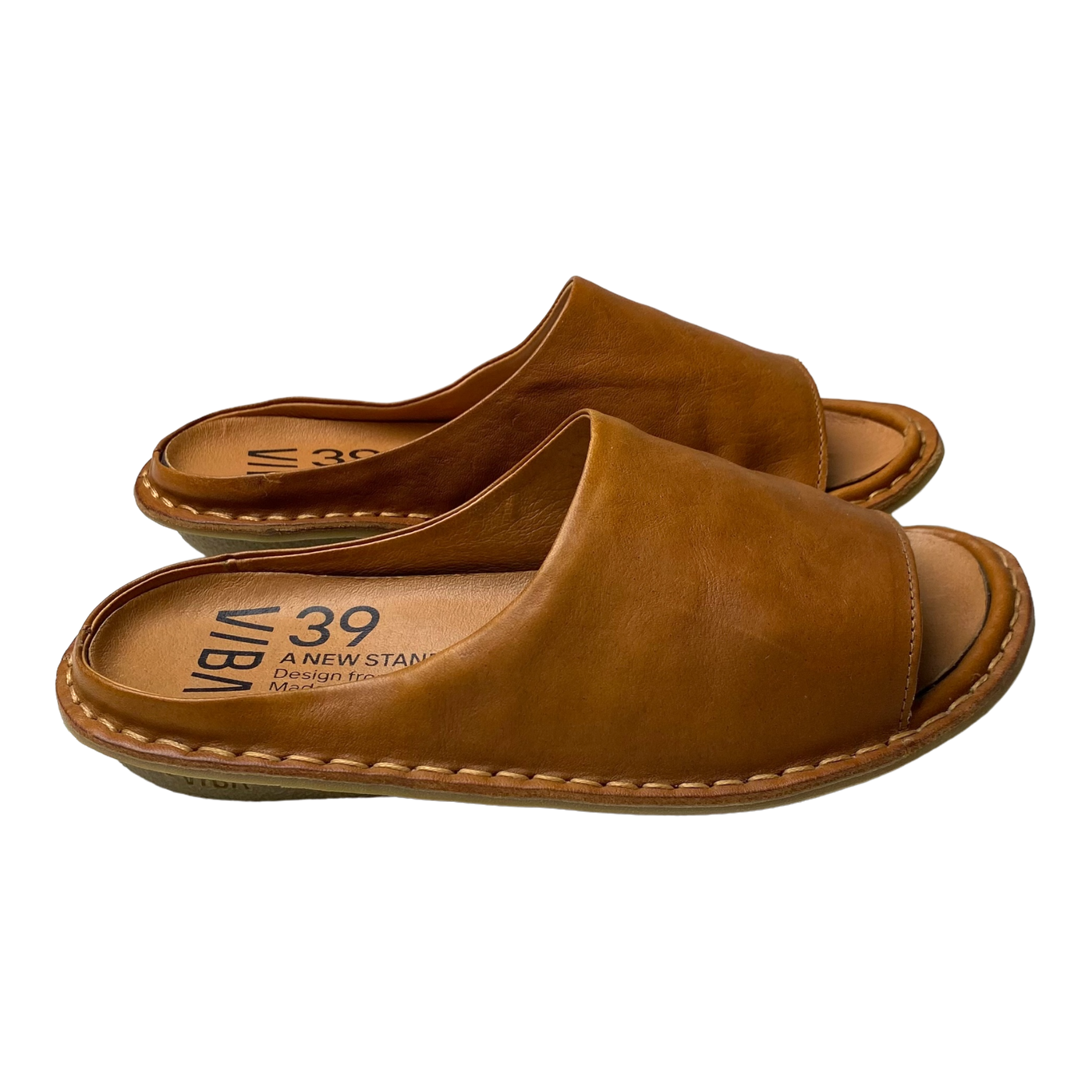 VIBAe Saint Tropez leather sandals, cognac brown | 39